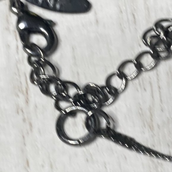 new york 2‎ strand layers gun metal long Necklace 38" - Picture 7 of 8